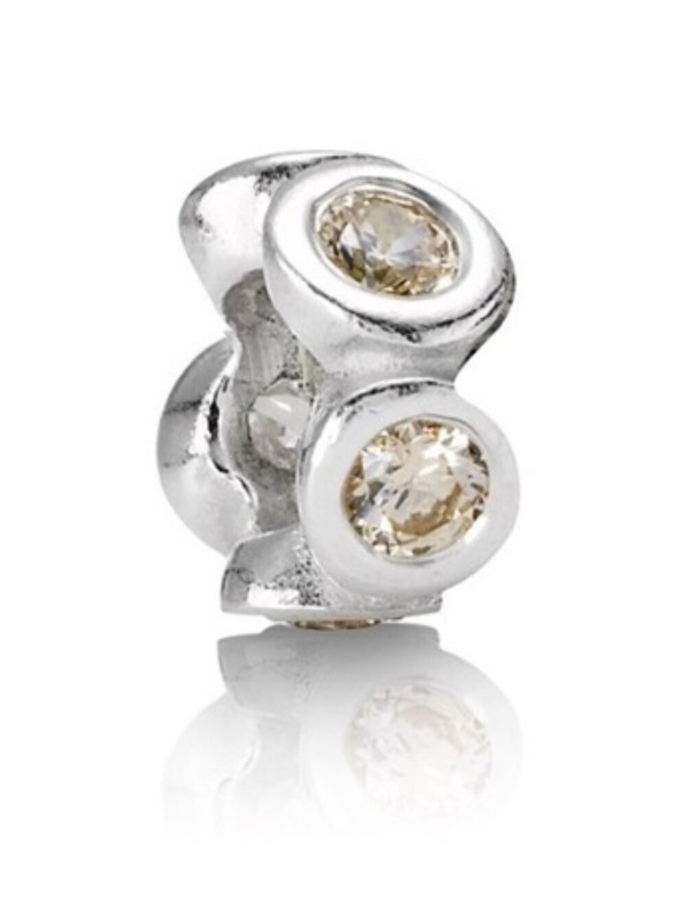 2 Authentic Pandora Champagne Lights Spacer Charms